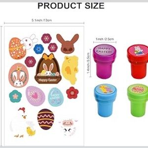 NWT Colorful Easter Stamp Set for Kids with 8 Sheets of Easter Spring Stickers